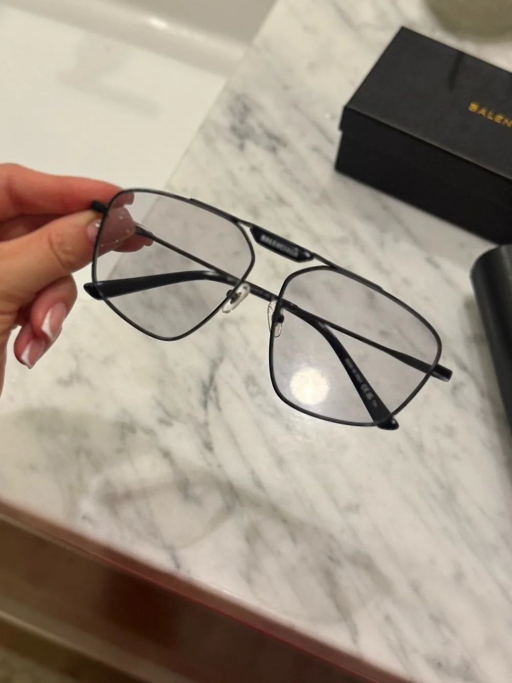 Balenciaga Eyewear Tag 2.0 Navigator Sunglasses Authentic BB0246SA 004 61